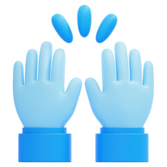 PNG 3D Raise Hand icon isolated on a white background