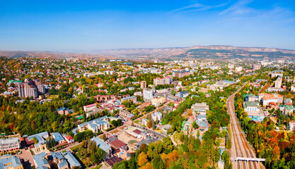 Kislovodsk city aerial panoramic view, Russia