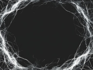 Monochrome electric shock geometric swirl with a textured effect.