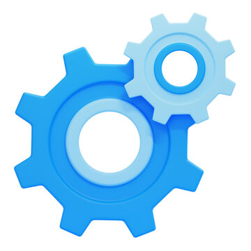 PNG 3D Setting icon isolated on a white background