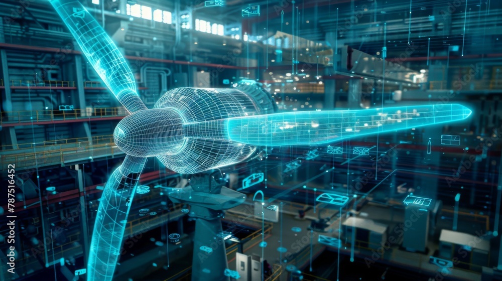 Poster Computer Generated Image of Large Factory Machine