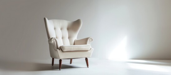 Armchair placed on a white background for interior design purposes.
