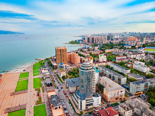 Novorossiysk city aerial panoramic view
