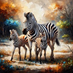 Fototapeta na wymiar zebras in the wild