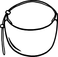 Woman clothes fashion wear hand drawn flat vector illustration. Bag