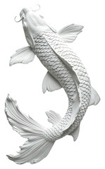 PNG Bas-relief a koi fish sculpture texture animal white art.