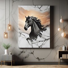 Majestic Horse Amidst the Clouds: A Harmonious Blend of Nature and Elegance