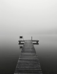 Single Chair on Dock in Lake