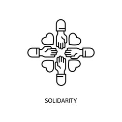 Obraz premium solidarity concept line icon. Simple element illustration. solidarity concept outline symbol design.