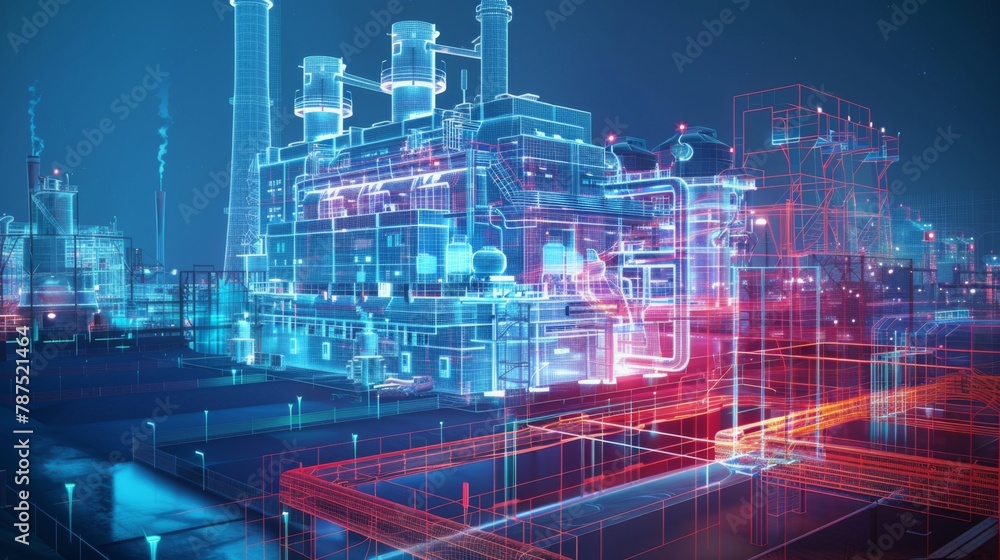 Poster Computer Generated Image of a Factory