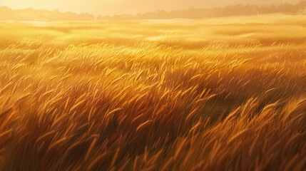 Obraz premium Field of wheat with a golden hue