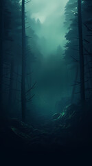Fototapeta na wymiar foggy forest
