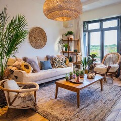 modern boho living room