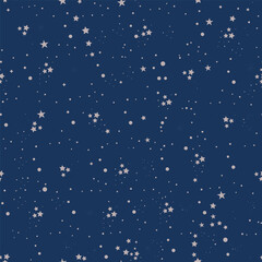 Seamless night and stars pattern