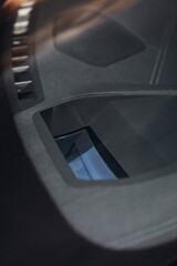 A head-up display in the panel of modern car. HUD system of the vehicle