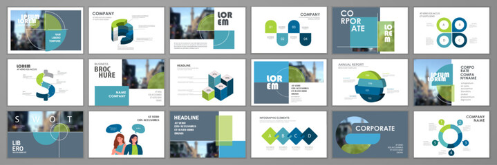 Abstract business brochure set