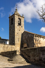 Fototapeta na wymiar Santo Estevo church and square in the medieval village of Allariz, Orense, Galicia, Spain.