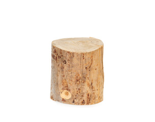Wooden log isolated on a white background