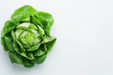 Fototapeta premium Green Iceberg lettuce on White Background, green lettuce closeup, lettuce isolated, fresh salad, fresh vegetables, fresh green lettuce, green vegetables, healthy green food