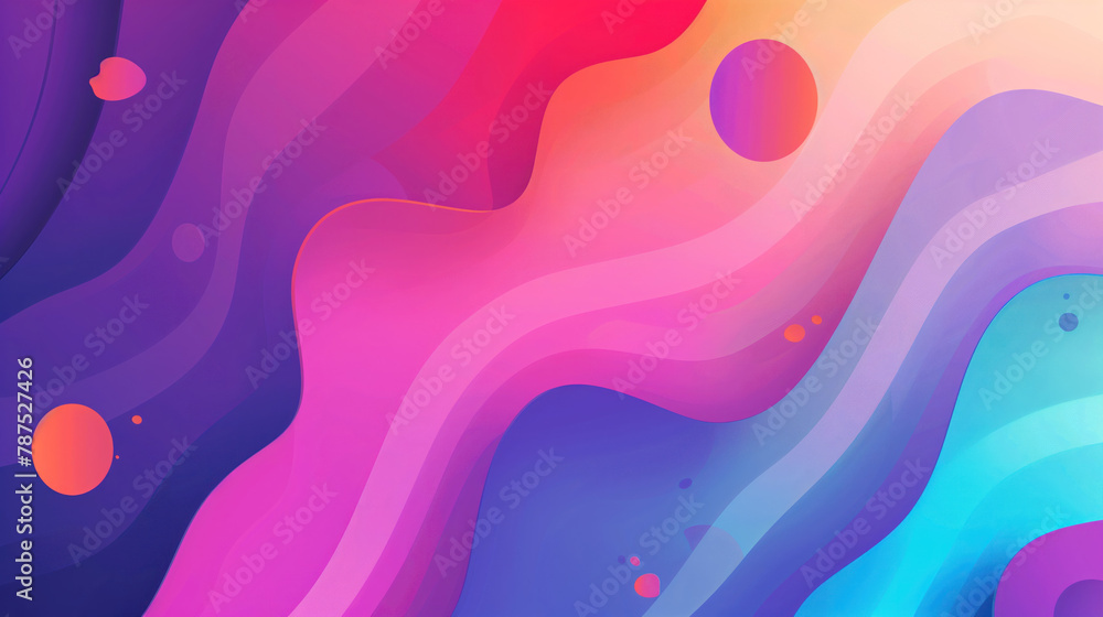 Aufkleber dynamic abstract patterns with bright accents. colored wavy lines