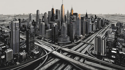 City planning, urban renewal, map, urban development, city infrastructure