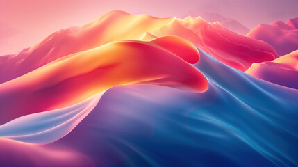 Smooth color transitions in an abstract image illustrating a desert landscape, sand dunes