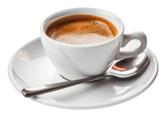 Fototapeta premium PNG A cup of coffee saucer drink spoon