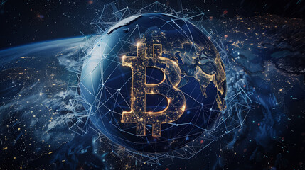 Bitcoin illustration - obrazy, fototapety, plakaty