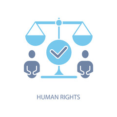 Fototapeta premium human rights concept line icon. Simple element illustration. human rights concept outline symbol design.