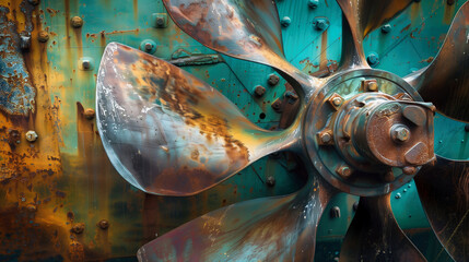 close-up of a ship's propeller 