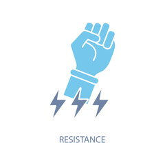 resistance concept line icon. Simple element illustration. resistance concept outline symbol design.