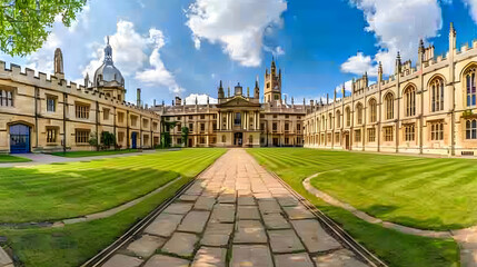 Iconic Panorama of Oxford University: A Blend of Tradition and Nature