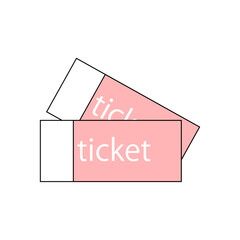 シンプルなピンク色のチケットのアイコン