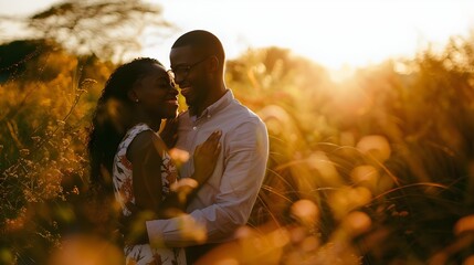 Couple Embracing Each Other Portrait Photography (Generative AI)