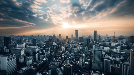Obraz premium Modern Skyscraper Cityscape Architecture Photography (Generative AI)