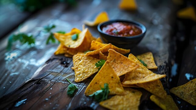 Restaurant Tortilla Chips Food Photography (Generative AI)