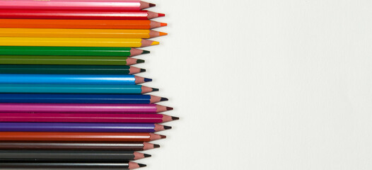 Waves of bright coloured pencils
