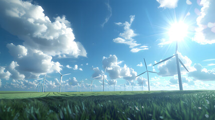 The Nexus of Sustainability: Wind, Solar, and Hydro Renewable Energy Sources Contained in One Scene.