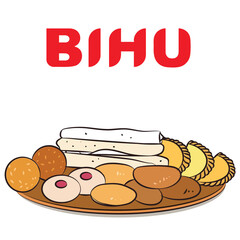 bihu festival food vector design