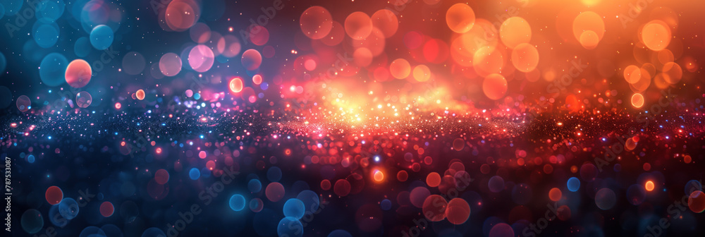 Poster abstract background with red and blue lights creating a glow.