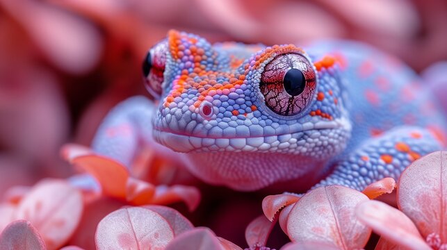 Beautiful blue frog, exotic frog, tropical animal. Blue, fushia, purple with big eyes. Nature background. Photo realistic, concept art, cinematic light, background, wallpaper, illustration