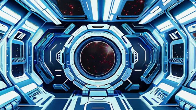 Representa&ccedil;&atilde;o art&iacute;stica de um deck de observa&ccedil;&atilde;o futurista.