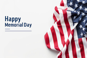 stylish and contemporary greeting card design featuring the text "Happy Memorial Day" elegantly presented alongside a vibrant American flag motif, creating a striking contrast agai