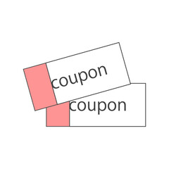 シンプルなピンクのクーポンのアイコン