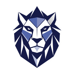 Geometric Lion Head, A geometric interpretation of a lion's face, minimalist simple modern vector logo design
