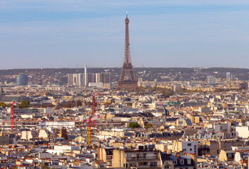 View of Paris from above on a clear sunny morning. - 787537022