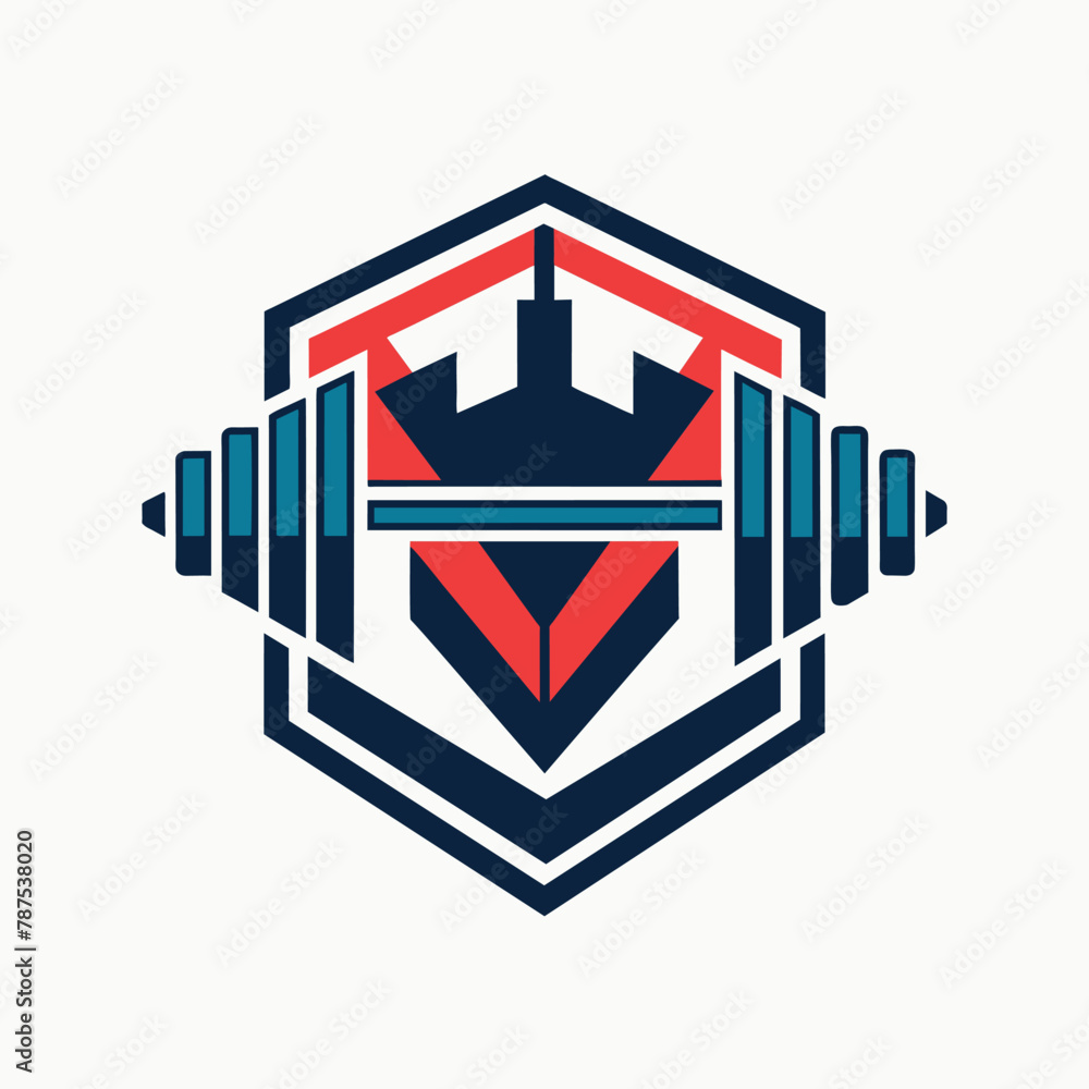 Poster a minimalist logo for a gym, designed with clean lines and geometric shapes for a modern and sleek l