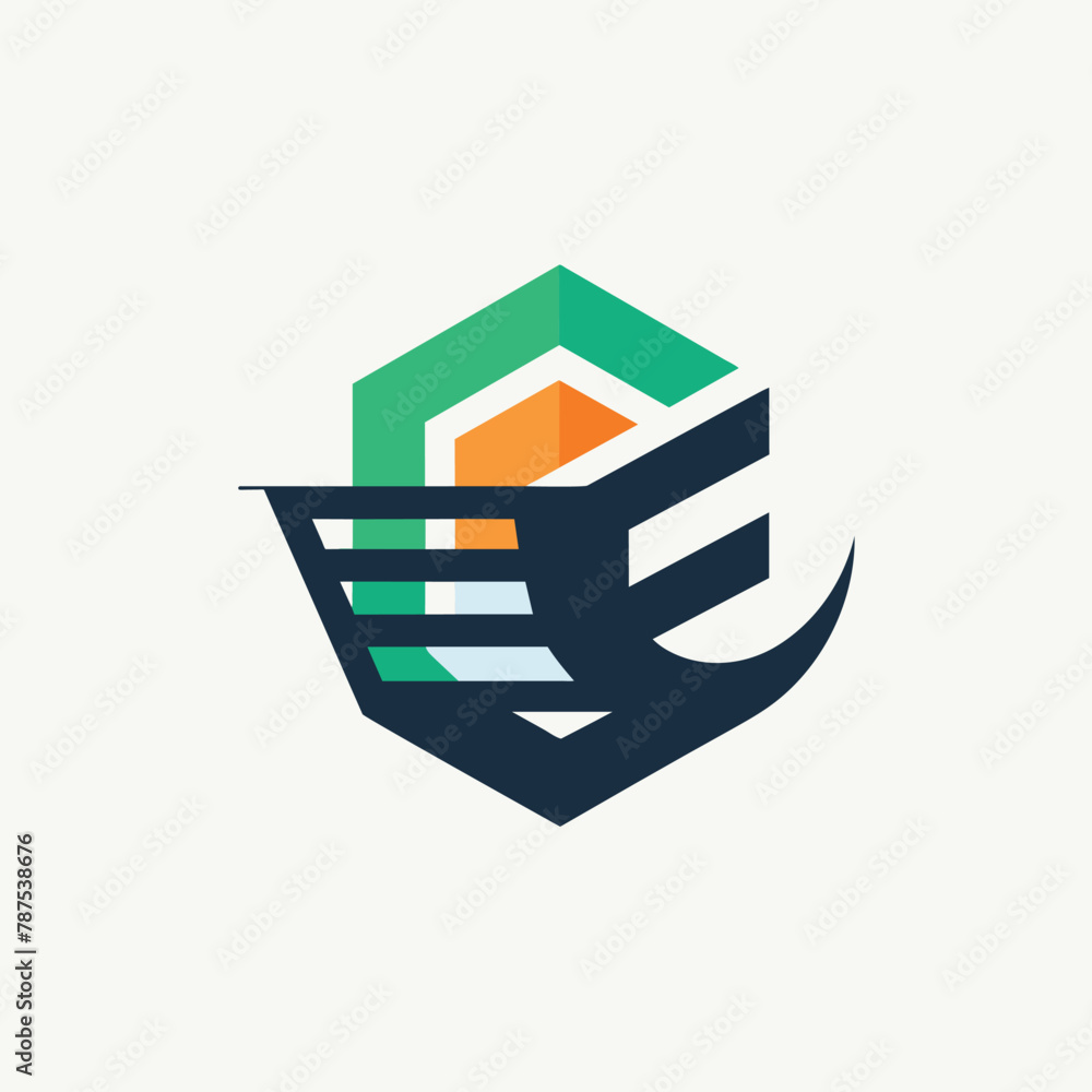 Poster a simple yet striking logo representing a company that sells products, combining the initials e and 