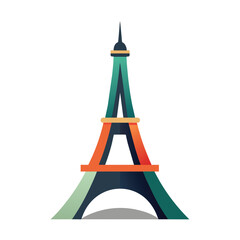 The Eiffel Tower, a recognizable landmark in Paris, stands tall against the sky, A minimalist representation of the Eiffel Tower, minimalist simple modern vector logo design