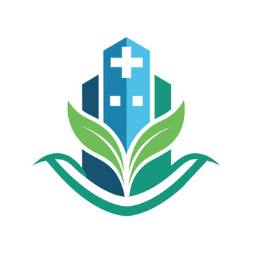 Logo featuring abstract representations of healing and tranquility, An abstract representation of healing and tranquility for a hospital logo